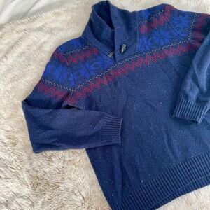 Ted Baker Fair isle shawl-neck sweater knit  wool -  Size 4